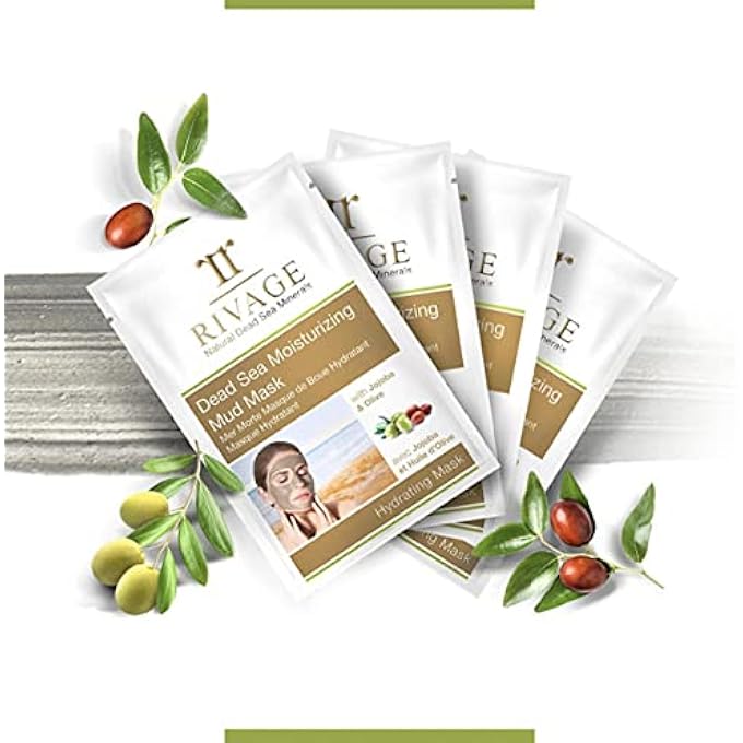 Rivage NATURAL DEAD SEA MINERALS MOISTURIZING MUD MASK SACHETS 25 G X 4 HYDRATING MUD MASK WITH JOJOBA AND OLIVE OIL 100% AUTHENTIC DEAD SEA MUD FROM JORDAN VEGAN FRIENDLY, NO HARSH CHEMICALS - Image 2